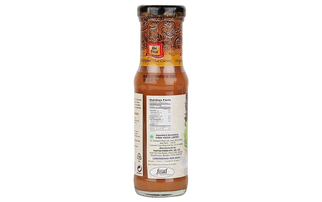 Real Thai Lemongrass Wok sauce    Glass Bottle  150 grams